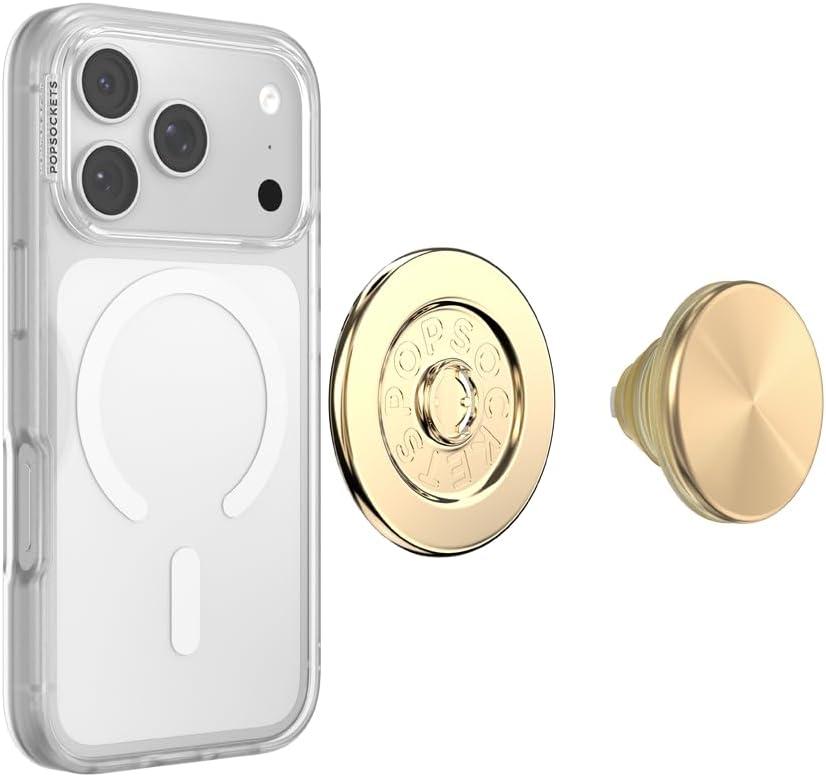 imagePopSockets Adhesive Phone Grip Holder Phone Stand Spinner Black Radial BackspinGold Radial