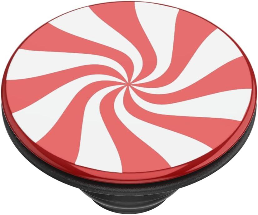 imagePopSockets Adhesive Phone Grip Holder Phone Stand Spinner Black Radial BackspinPeppermint