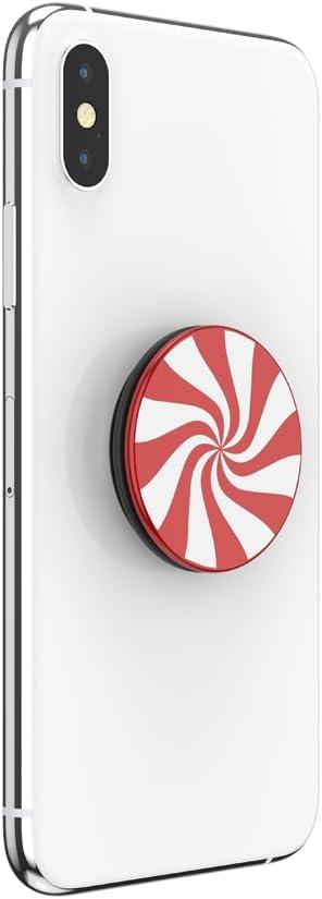 imagePopSockets Adhesive Phone Grip Holder Phone Stand Spinner Black Radial BackspinPeppermint