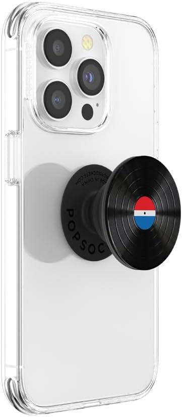 imagePopSockets Adhesive Phone Grip Holder Phone Stand Spinner Black Radial BackspinVinyl