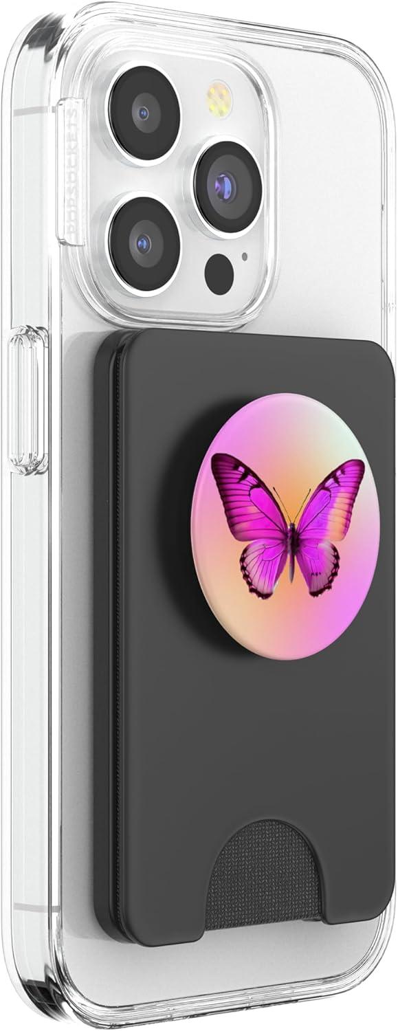 imagePopSockets Butterfly Phone Grip Sunrise Flutterfly PopSockets PopGrip for MagSafeMagnetic PopWallet