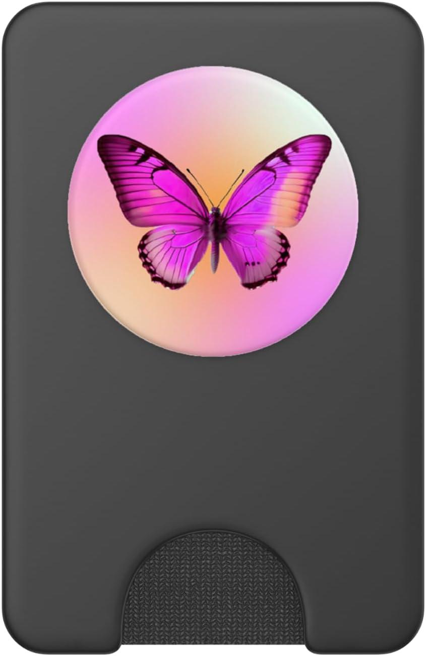 imagePopSockets Butterfly Phone Grip Sunrise Flutterfly PopSockets PopGrip for MagSafeMagnetic PopWallet