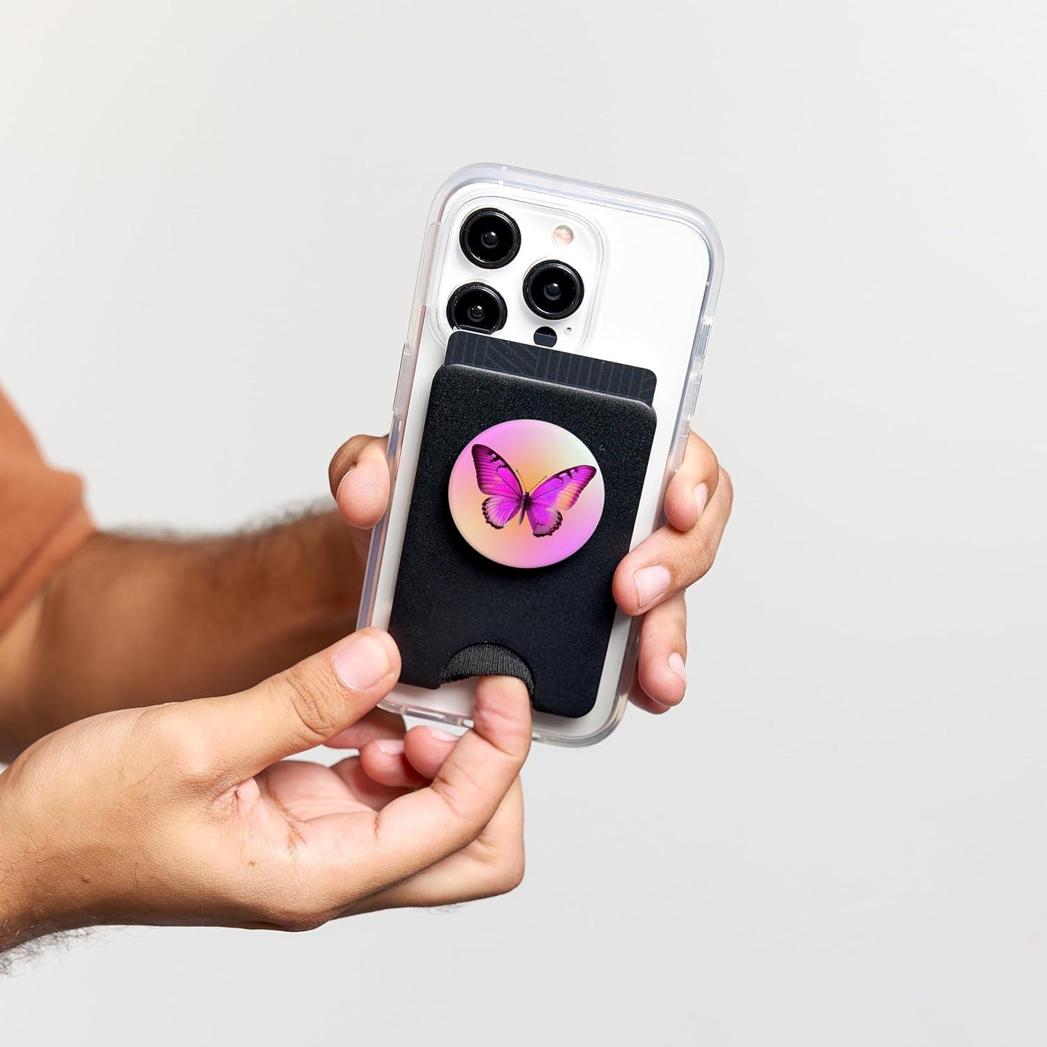 imagePopSockets Butterfly Phone Grip Sunrise Flutterfly PopSockets PopGrip for MagSafeMagnetic PopWallet