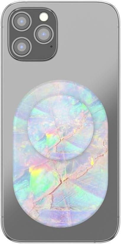 imagePopSockets Phone Grip Compatible with MagSafe Phone Holder Wireless Charging Compatible PillShaped Grip Blue NebulaOpal MagSafe