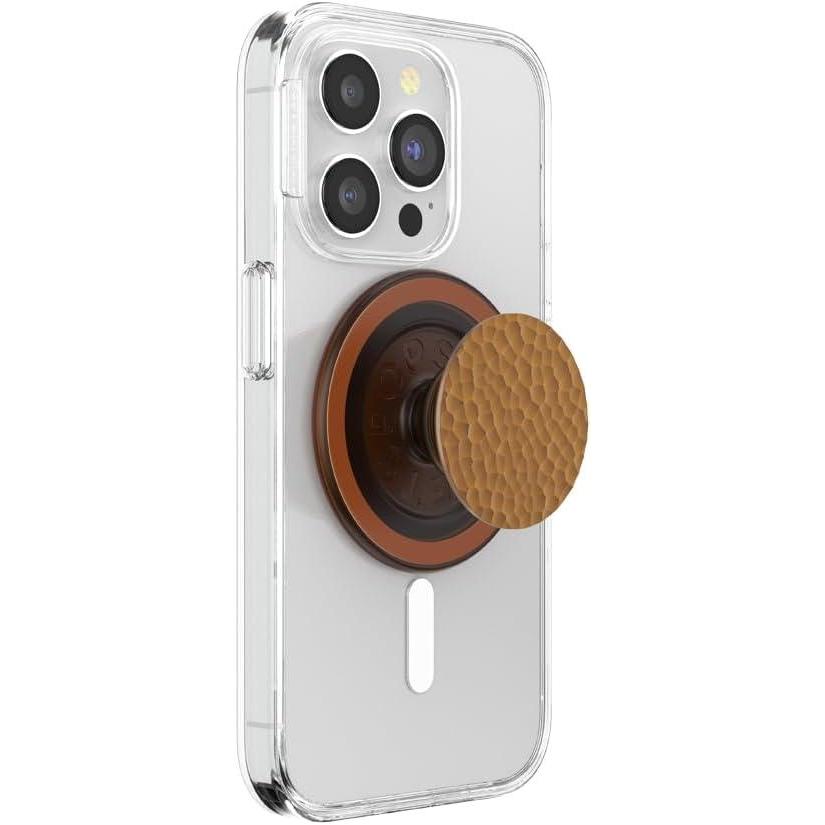 imagePopSockets Adhesive Phone Grip Holder Phone Stand Enamel Enamel Stamped BlackEnamel Hammered Copper Tone