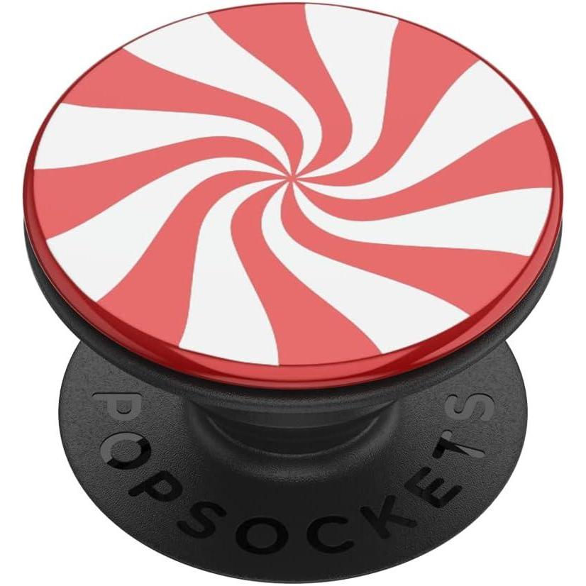 imagePopSockets Adhesive Phone Grip Holder Phone Stand Spinner Black Radial BackspinPeppermint