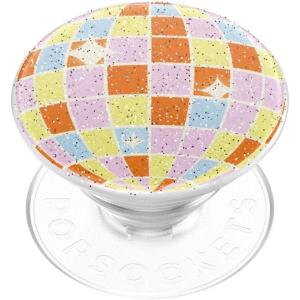 PopSockets Adhesive Phone Grip, Holder, Phone Stand, Enamel – Enamel Stamped Black(Retro Disco)