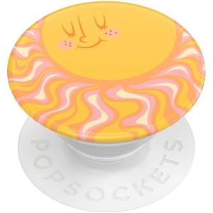 PopSockets Adhesive Phone Grip, Holder, Phone Stand, Enamel – Enamel Stamped Black(Sunny Groove)