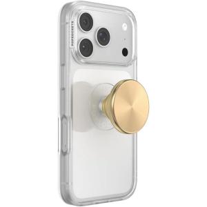 PopSockets Adhesive Phone Grip, Holder, Phone Stand, Spinner – Black Radial Backspin(Gold Radial Adhesive)