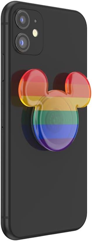 imagePopSockets Phone Grip with Expanding Kickstand Adhesive Grip Disney Classics 80s MickeyRainbow Pride