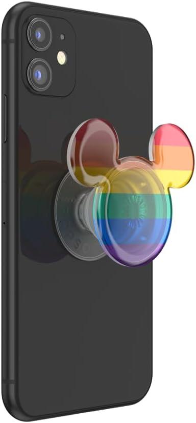 imagePopSockets Phone Grip with Expanding Kickstand Adhesive Grip Disney Classics 80s MickeyRainbow Pride