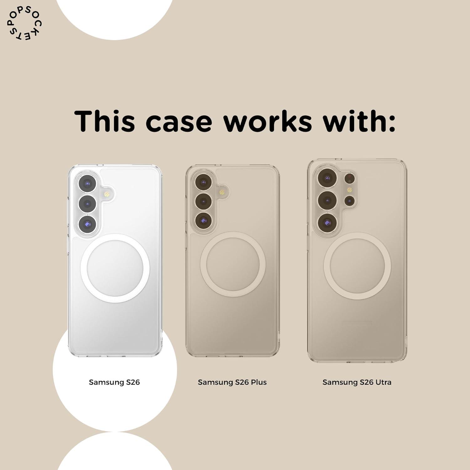 imagePopSockets Samsung Galaxy S26 Phone Case Compatible with MagSafe Purple AuraBlack Transluscent