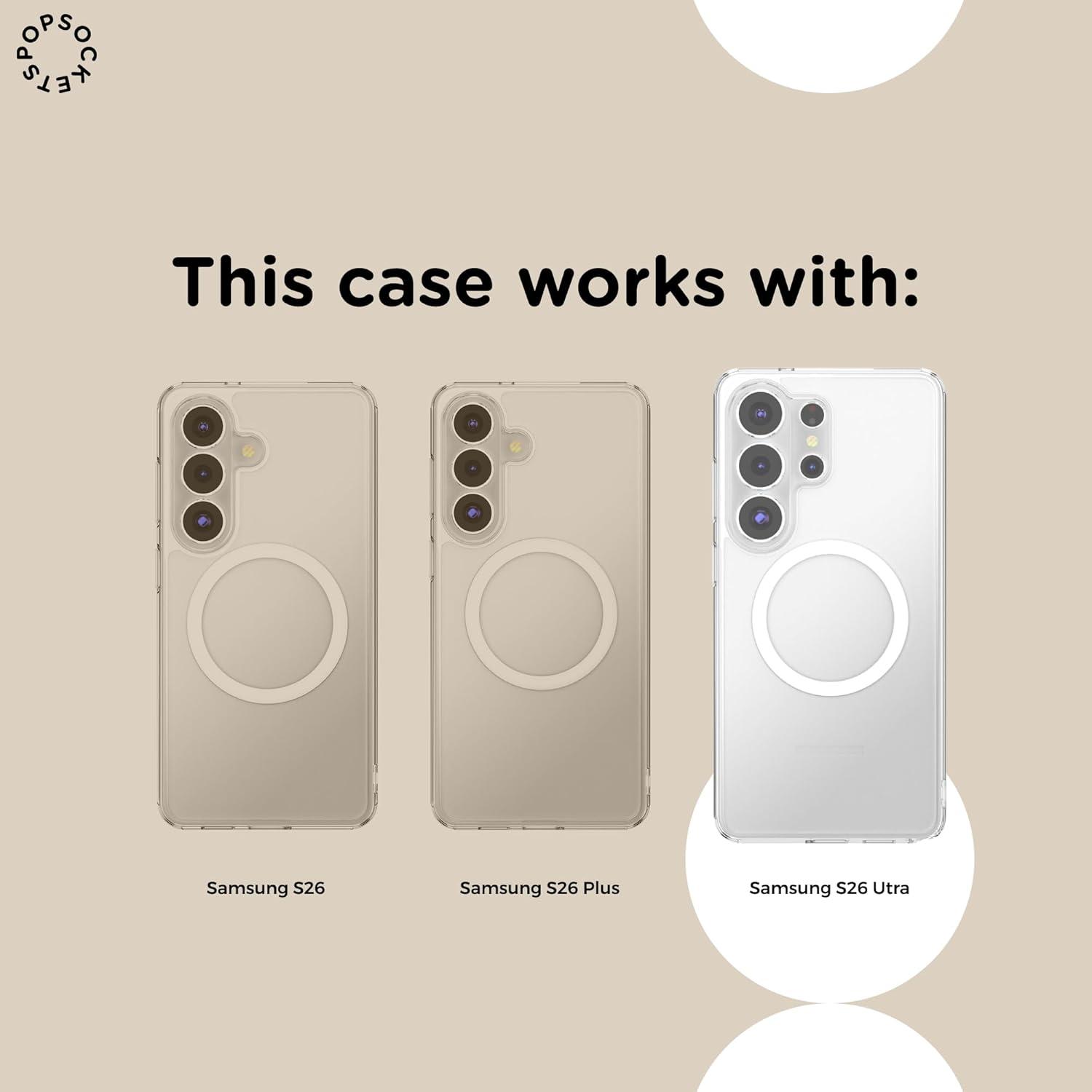 imagePopSockets Samsung Galaxy S26 Ultra Phone Case Compatible with MagSafe Black Transluscent Black