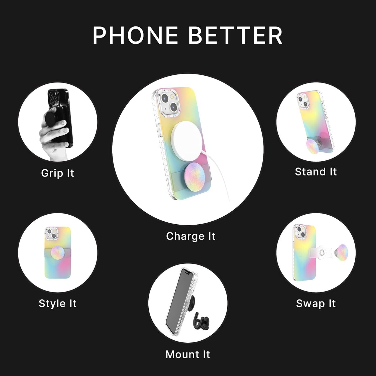 imagePopSockets iPhone 13 Case with Phone Grip and Slide Phone Case for iPhone 13 Abstractsolid