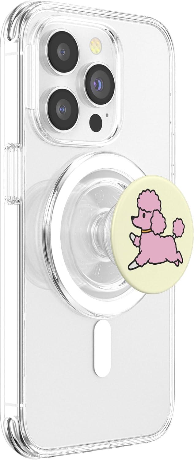 imagePopSockets Dog Phone Grip Prancing Poodle PopSockets PopGrip for MagSafeMagnetic PopGrip