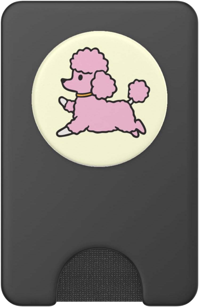 imagePopSockets Dog Phone Grip Prancing Poodle PopSockets PopGrip for MagSafeMagnetic PopWallet