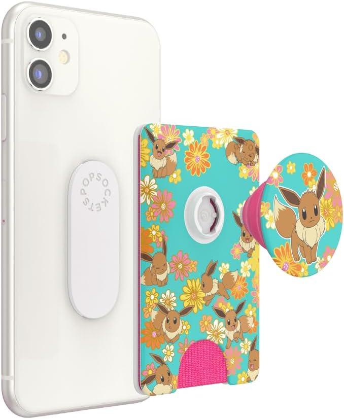 imagePopSockets Phone Wallet for MagSafe Phone Card Holder with Grip Pokemon Gengar Dream EaterFlower Power Eevee
