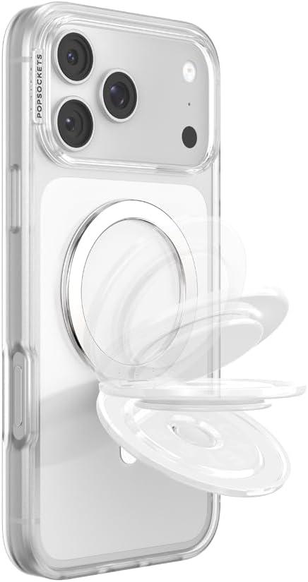imagePopSockets Round Magnetic Base Only Compatible with PopSockets Tops KickOut BlackGlossy White