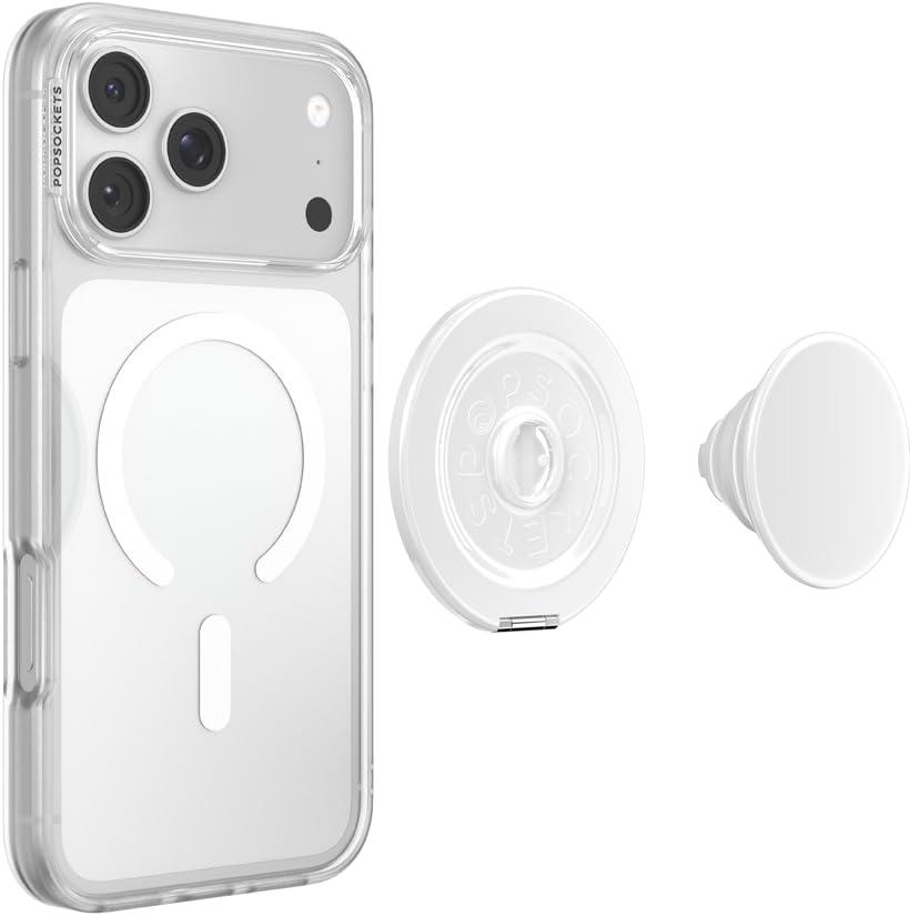 imagePopSockets Round Magnetic Base Only Compatible with PopSockets Tops KickOut BlackGlossy White