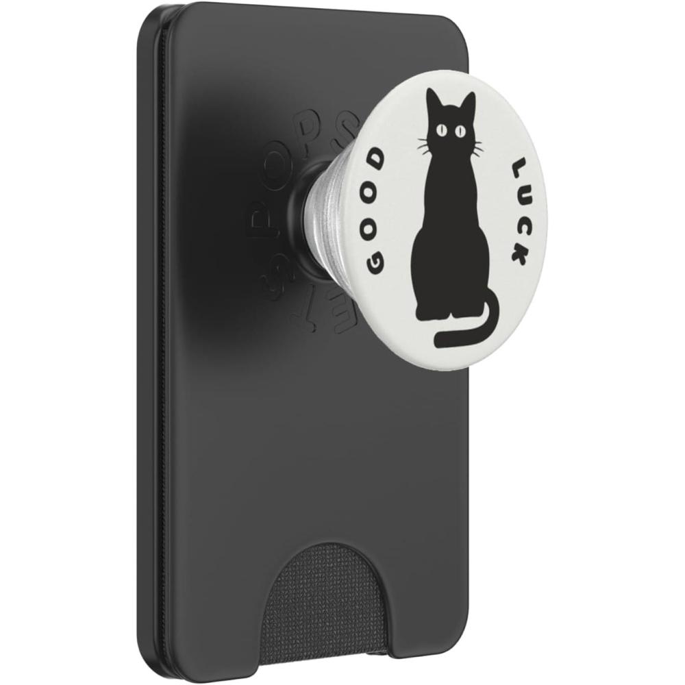 imagePopSockets Cat Phone Grip  Good Luck Black Cat PopSockets PopGrip for MagSafeMagnetic PopWallet