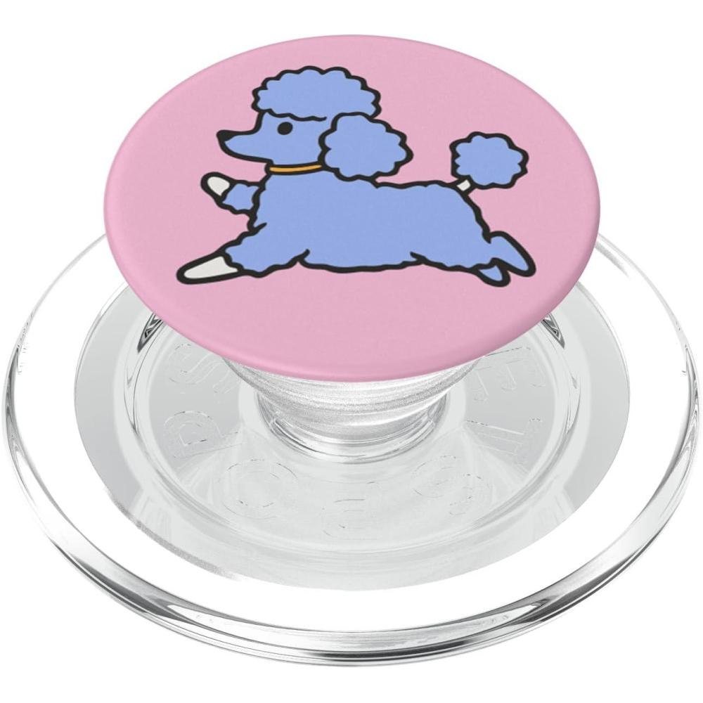 imagePopSockets Dog Phone Grip  Purple Prancing Poodle PopSockets PopGrip for MagSafeMagnetic PopGrip