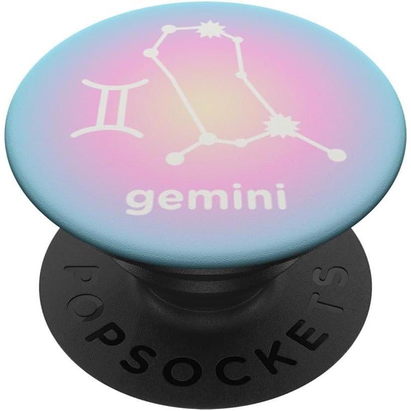imagePopSockets Zodiac Phone Grip Gemini Zodiac Sign PopSockets PopGrip for MagSafeAdhesive PopGrip