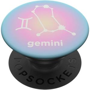 PopSockets Zodiac Phone Grip – Gemini Zodiac Sign PopSockets PopGrip for MagSafe(Adhesive PopGrip)