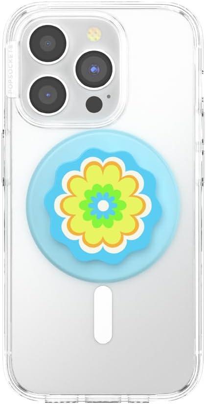 imagePopSockets Adhesive Phone Grip Holder Phone Stand PlantBased Night AuraMolded Flower Blue