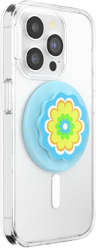 imagePopSockets Adhesive Phone Grip Holder Phone Stand PlantBased Night AuraMolded Flower Blue