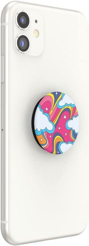 imagePopSockets Adhesive Phone Grip Holder Phone Stand PlantBased Night AuraRetro Rainbow