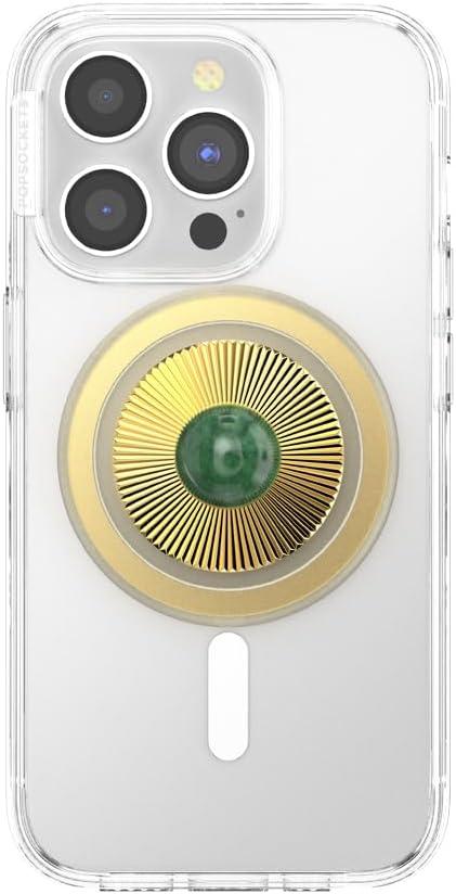 imagePopSockets Phone Grip for MagSafe Magnetic Holder Phone Stand Crystal Eye of the Beholder GoldBrooch Jade