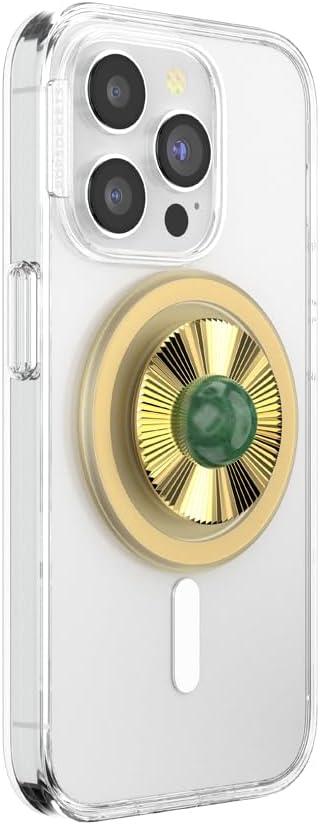 imagePopSockets Phone Grip for MagSafe Magnetic Holder Phone Stand Crystal Eye of the Beholder GoldBrooch Jade