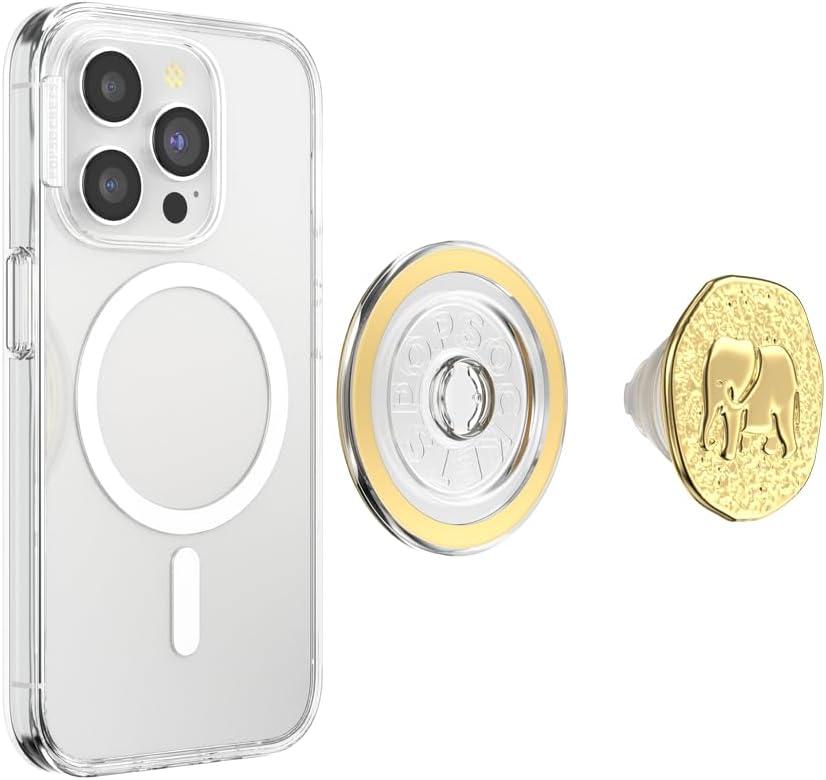 imagePopSockets Phone Grip for MagSafe Magnetic Holder Phone Stand Crystal Eye of the Beholder GoldElephant Token