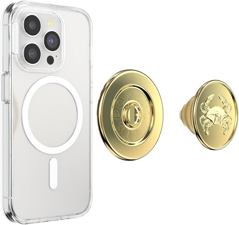 imagePopSockets Phone Grip for MagSafe Magnetic Holder Phone Stand Crystal Eye of the Beholder GoldEnamel Dungeness