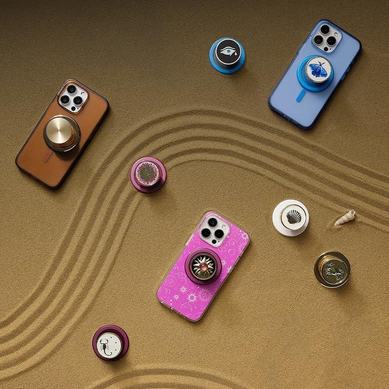 imagePopSockets Phone Grip for MagSafe Magnetic Holder Phone Stand Crystal Eye of the Beholder GoldEnamel Dungeness