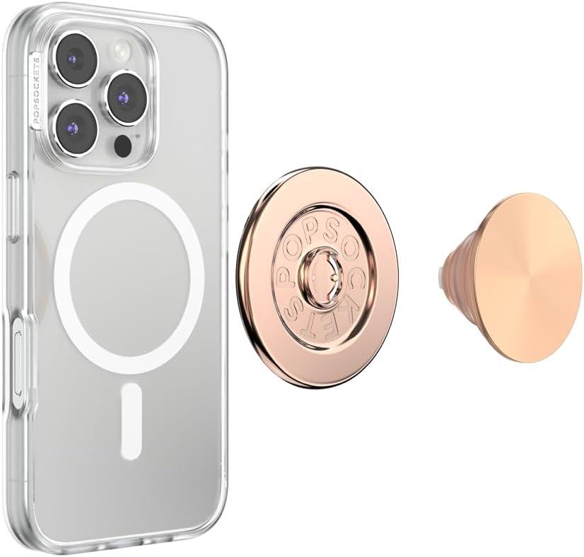 imagePopSockets Phone Grip for MagSafe Magnetic Holder Phone Stand Crystal Eye of the Beholder GoldRadial Rose Gold