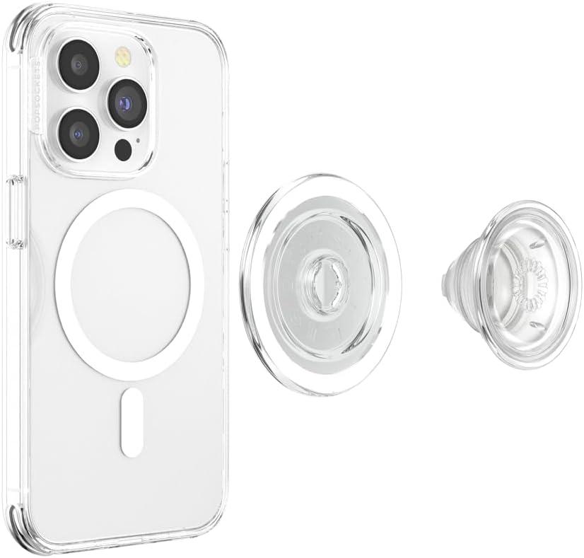 imagePopSockets Phone Grip for MagSafe Magnetic Holder Phone Stand Crystal Eye of the Beholder SilverClear