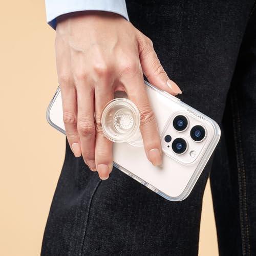 imagePopSockets Phone Grip for MagSafe Magnetic Holder Phone Stand Crystal Eye of the Beholder SilverClear