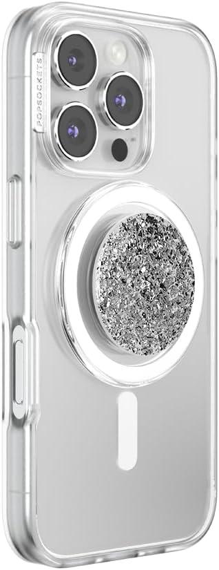 imagePopSockets Phone Grip for MagSafe Magnetic Holder Phone Stand Crystal Eye of the Beholder SilverConfetti Foil Silver