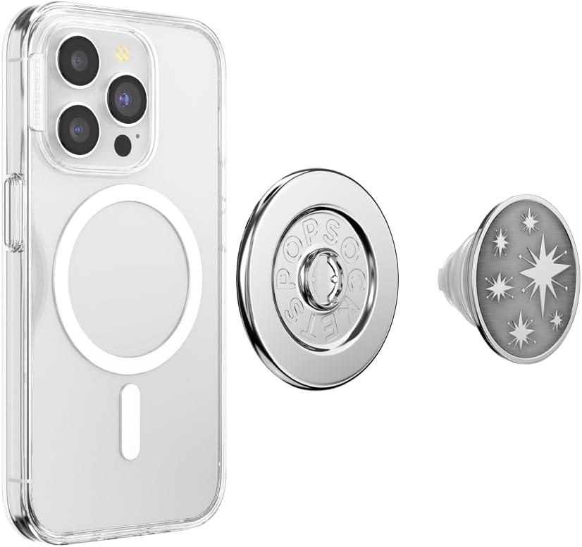 imagePopSockets Phone Grip for MagSafe Magnetic Holder Phone Stand Crystal Eye of the Beholder SilverEnamel Astro