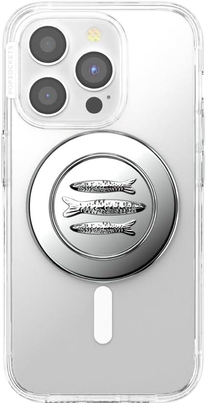 imagePopSockets Phone Grip for MagSafe Magnetic Holder Phone Stand Crystal Eye of the Beholder SilverEnamel Seashore