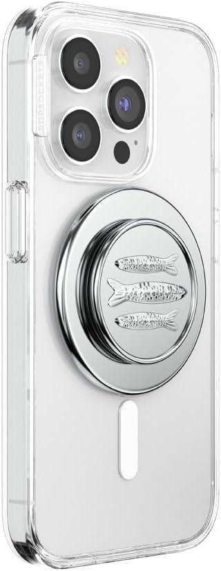 imagePopSockets Phone Grip for MagSafe Magnetic Holder Phone Stand Crystal Eye of the Beholder SilverEnamel Seashore