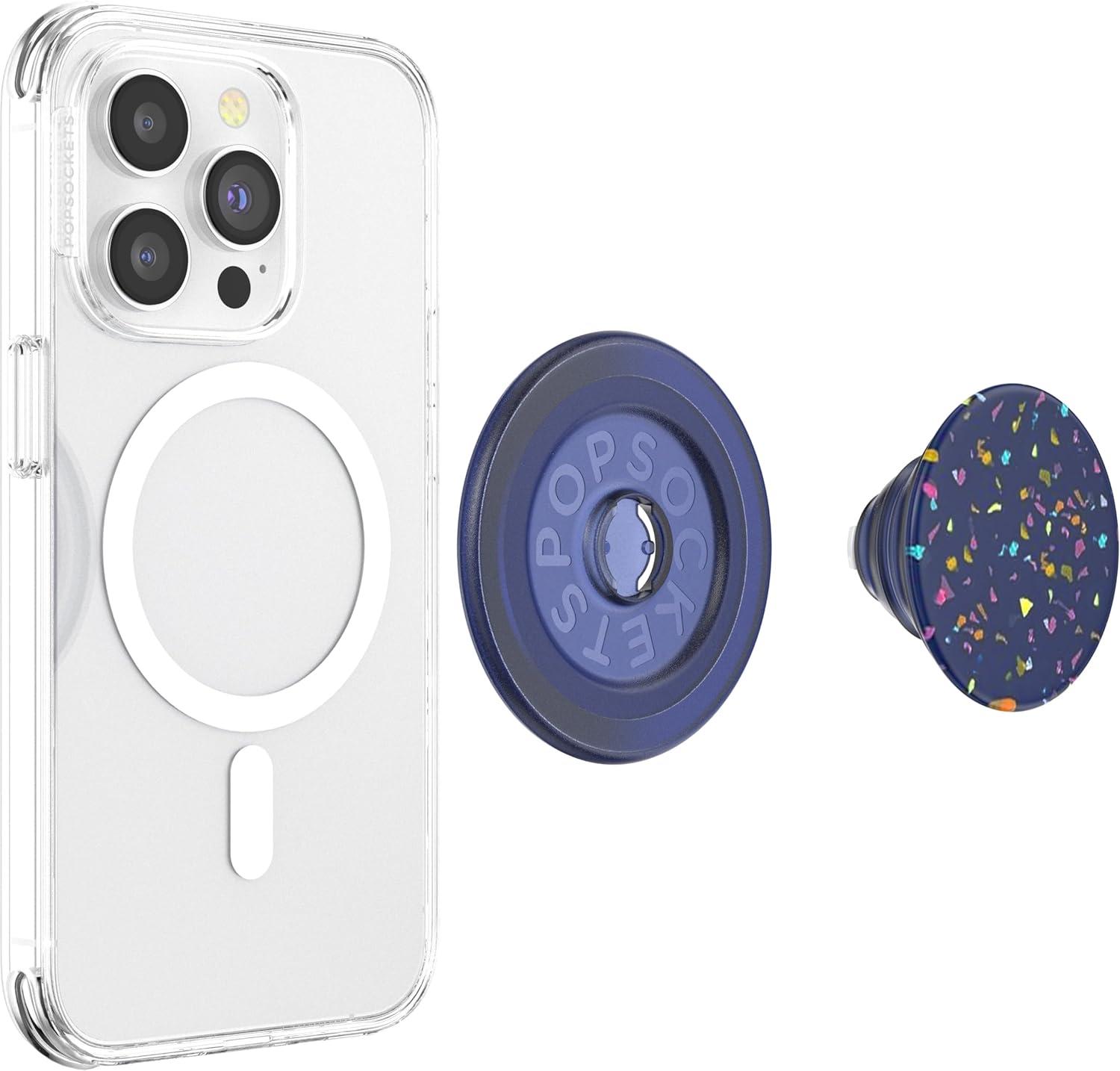 imagePopSockets Phone Grip for MagSafe Magnetic Holder Phone Stand Hot Pink Papel picadoRegrind French Navy