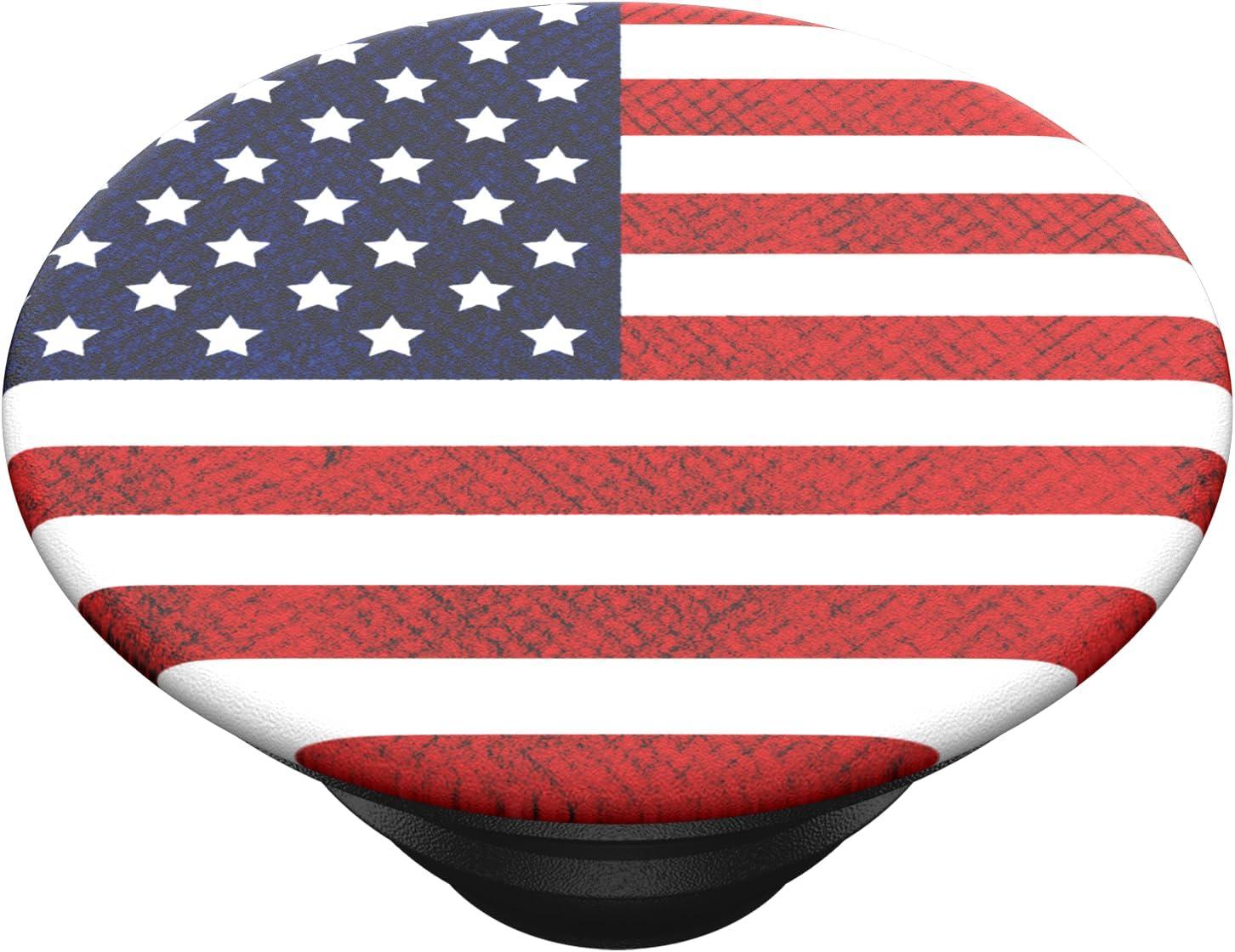imagePopSockets Phone Grip for MagSafe Magnetic Holder Phone Stand Hot Pink Papel picadoVintage American Flag
