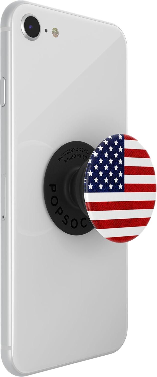 imagePopSockets Phone Grip for MagSafe Magnetic Holder Phone Stand Hot Pink Papel picadoVintage American Flag