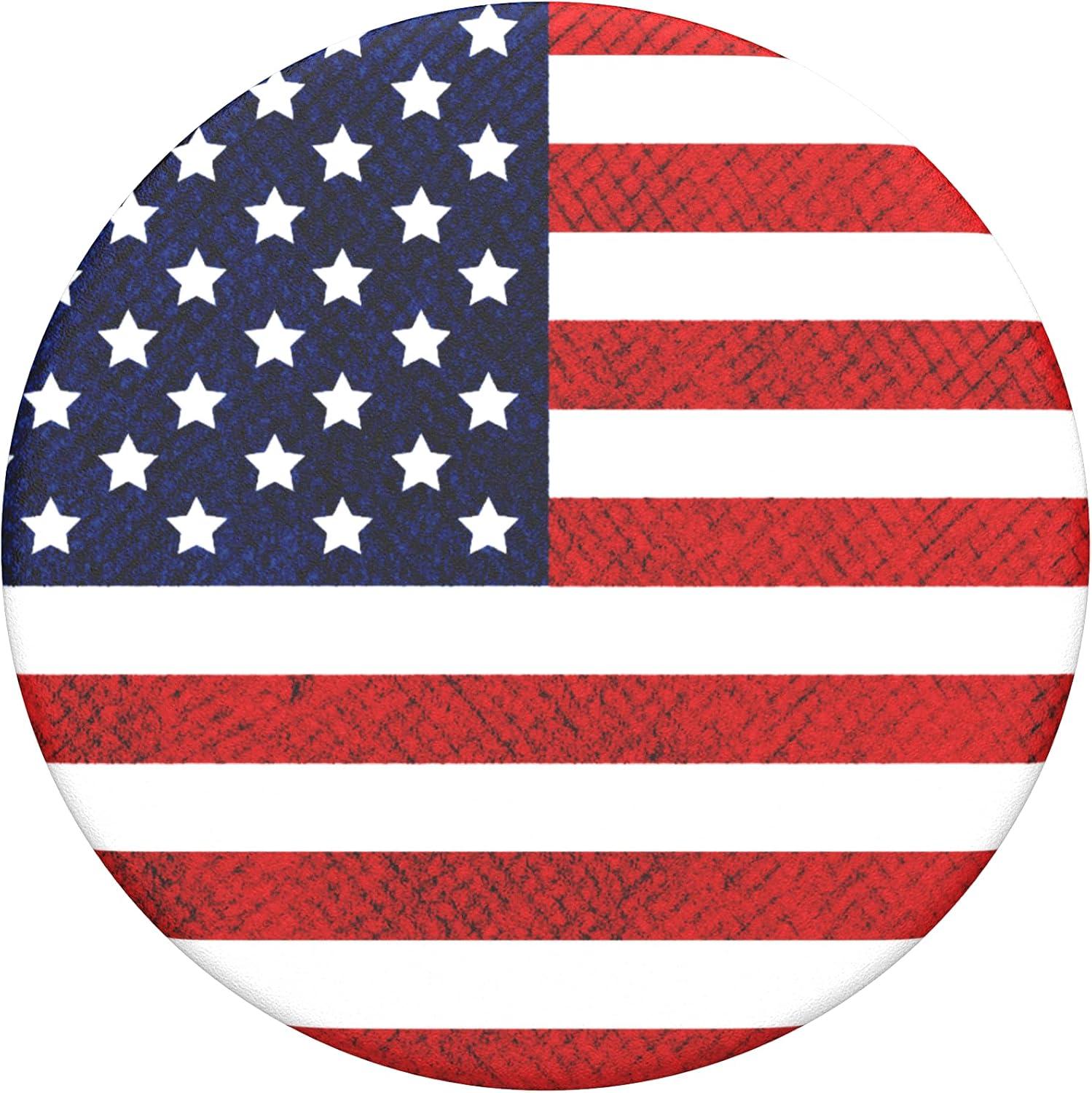 imagePopSockets Phone Grip for MagSafe Magnetic Holder Phone Stand Hot Pink Papel picadoVintage American Flag