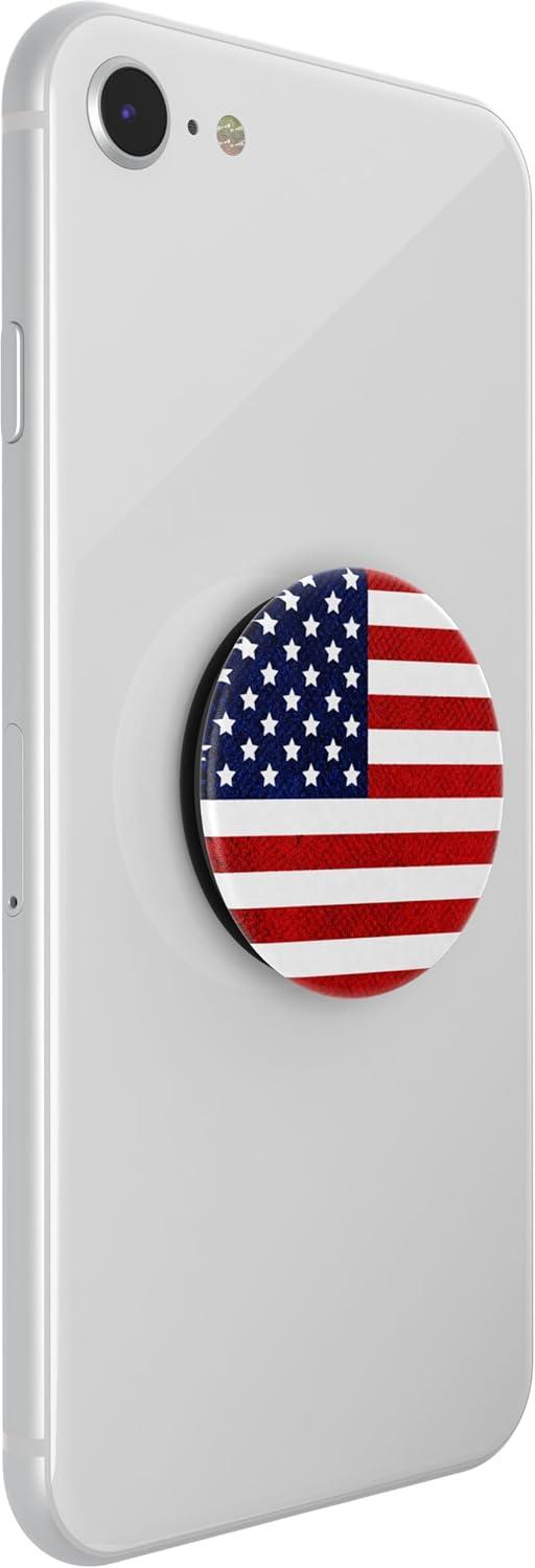 imagePopSockets Phone Grip for MagSafe Magnetic Holder Phone Stand Hot Pink Papel picadoVintage American Flag