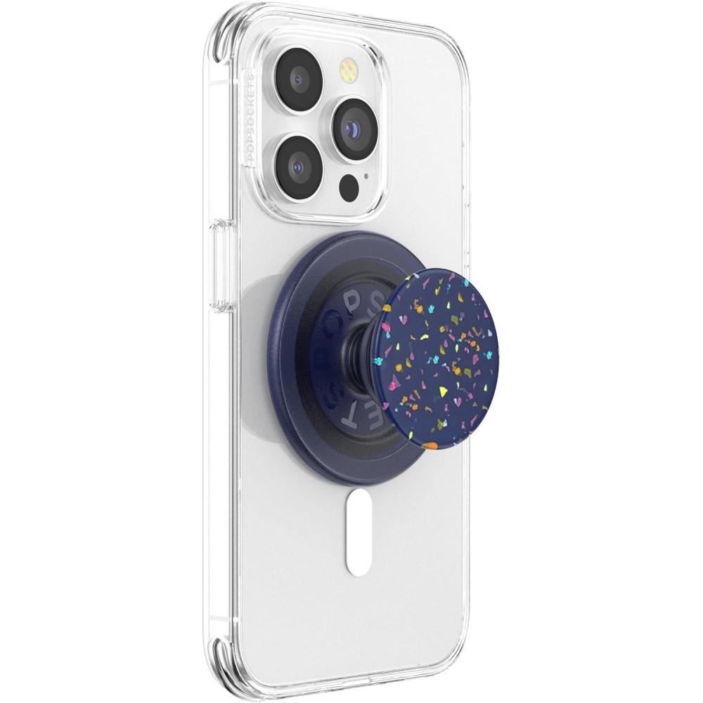 imagePopSockets Phone Grip for MagSafe Magnetic Holder Phone Stand Hot Pink Papel picadoRegrind French Navy