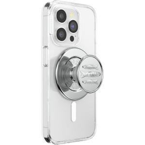 PopSockets Phone Grip for MagSafe, Magnetic Holder, Phone Stand, Crystal – Eye of the Beholder Silver(Enamel Seashore)