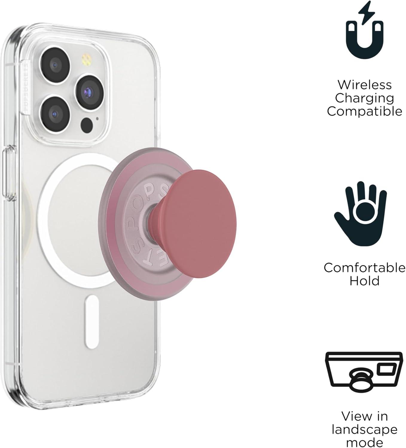 imagePopSockets Phone Grip for MagSafe Magnetic Holder Phone Stand Cute Pink Curves ClayClay